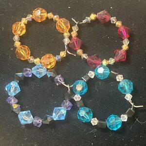 Artisan Handmade Sparkly Swarovski Crystal Wine Glass Markers Stem Tags Set Of 4